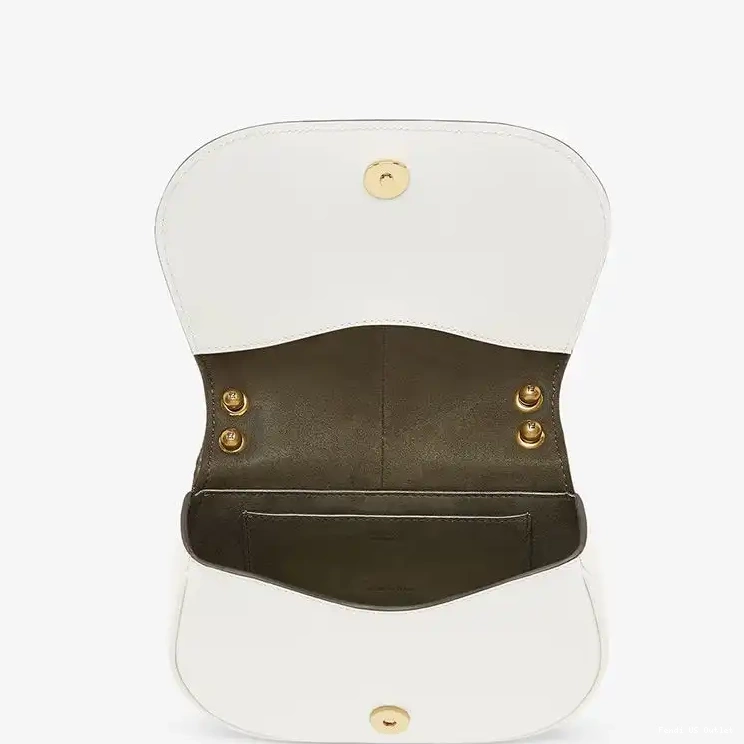 Affordable HOT Leather In Fendi White Mini Bag C'mon Calf 0601